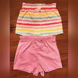 Garanimals Girls Paperbag Knit Short 2-pc Set Pink/Stripes 12mo
